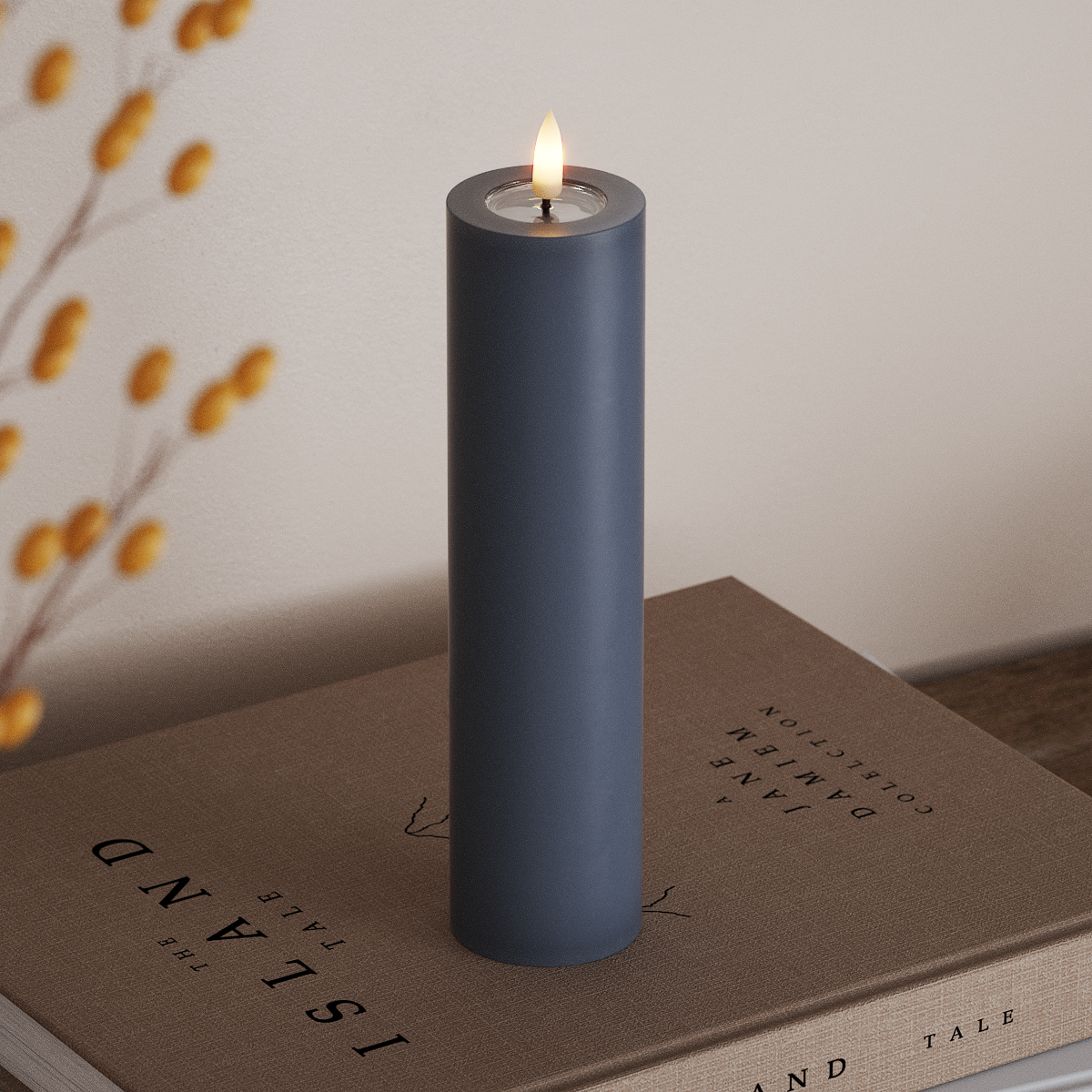 Deluxe Homeart LED Pillar candle Ø 5 x 20 cm Ice Blue LED Pillar candle 3