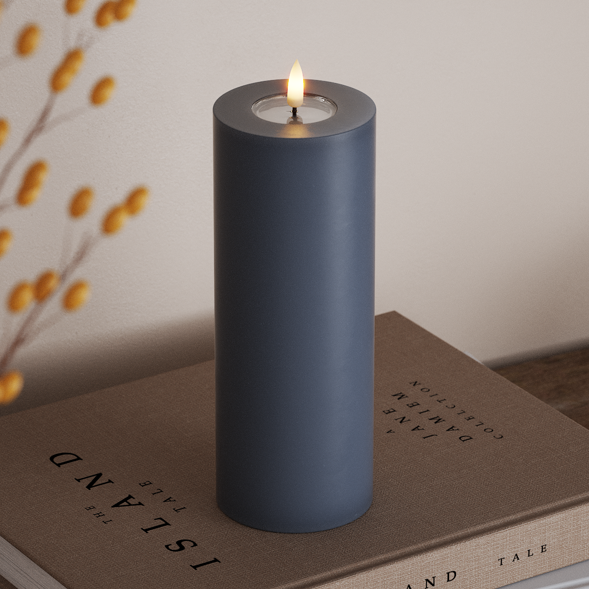 Deluxe Homeart LED plokkvalgusti Ø 7,5 x 20 cm Jääsinine LED-ploki tuli 3