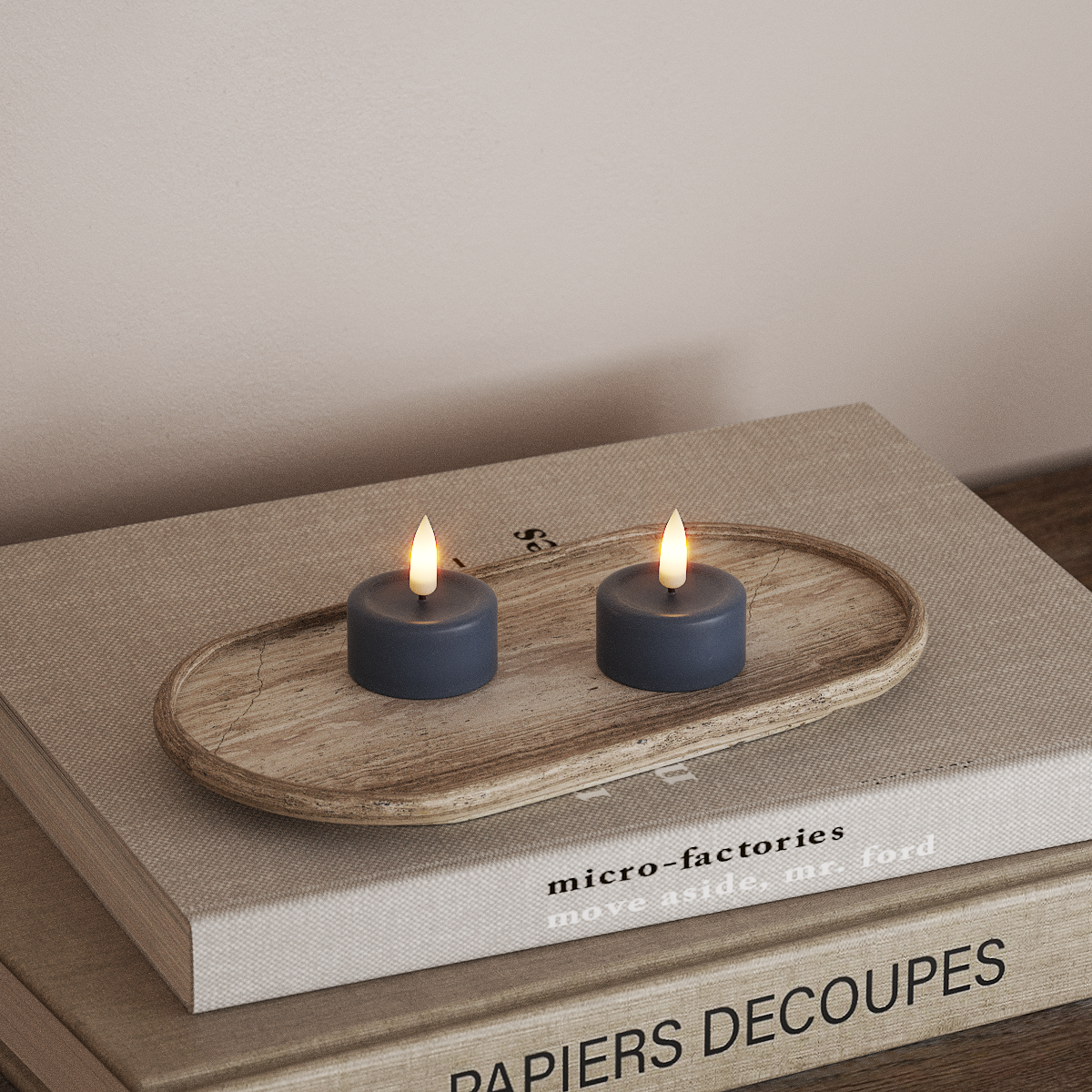 Deluxe Homeart LED Telys 2 stk. Isblå LED telys 3