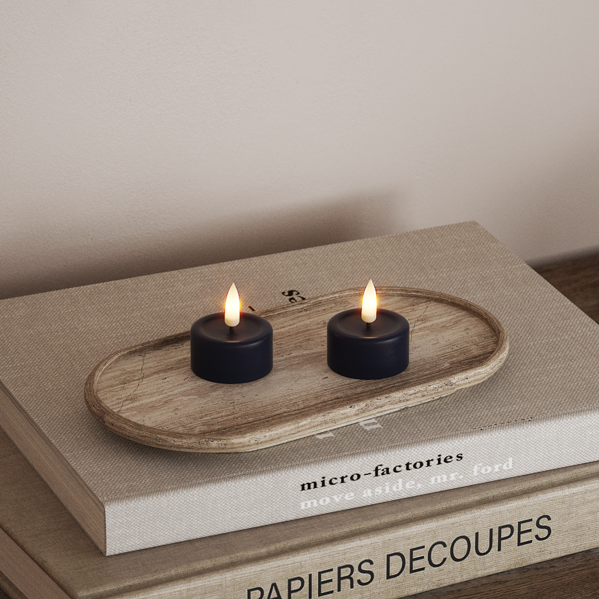 Deluxe Homeart LEDs Vela de chá 2 peças Azul real LEDs Vela de chá 3