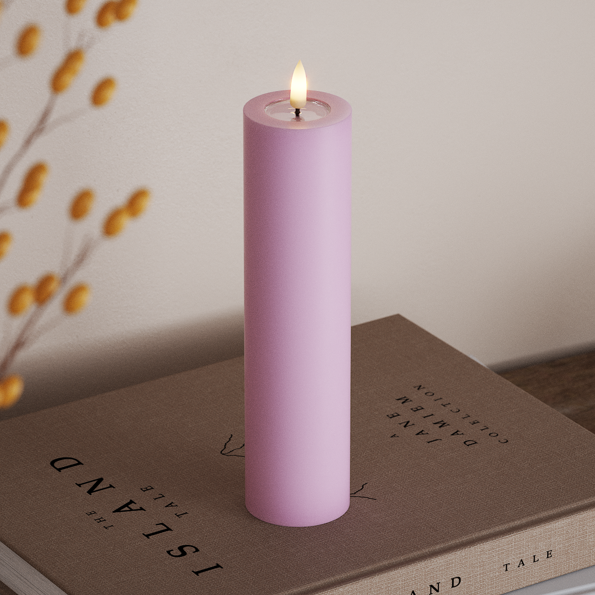 Deluxe Homeart LED Pillar candle Ø 5 x 20 cm Lavender LED Pillar candle 3