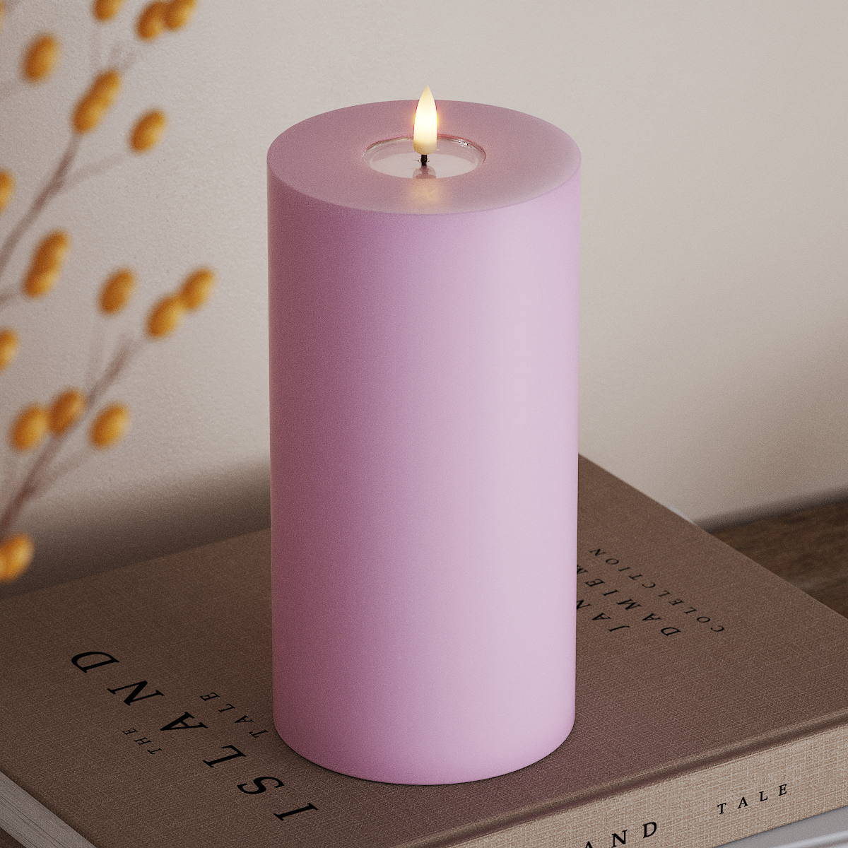 Deluxe Homeart LED Pillar candle Ø 10 x 20 cm Lavender LED Pillar candle 3