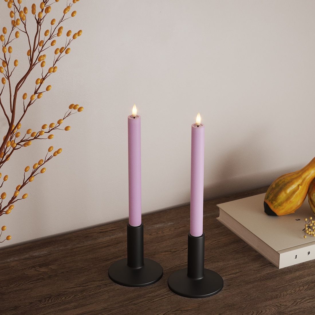 Deluxe Homeart LED Kronljus 2 st, Ø 2 x 24 cm Lavendel LED Kronljus 4