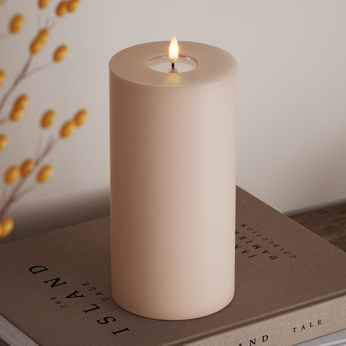 Deluxe Homeart LED Pillar candle Ø 10 x 20 cm Pink LED Pillar candle 3