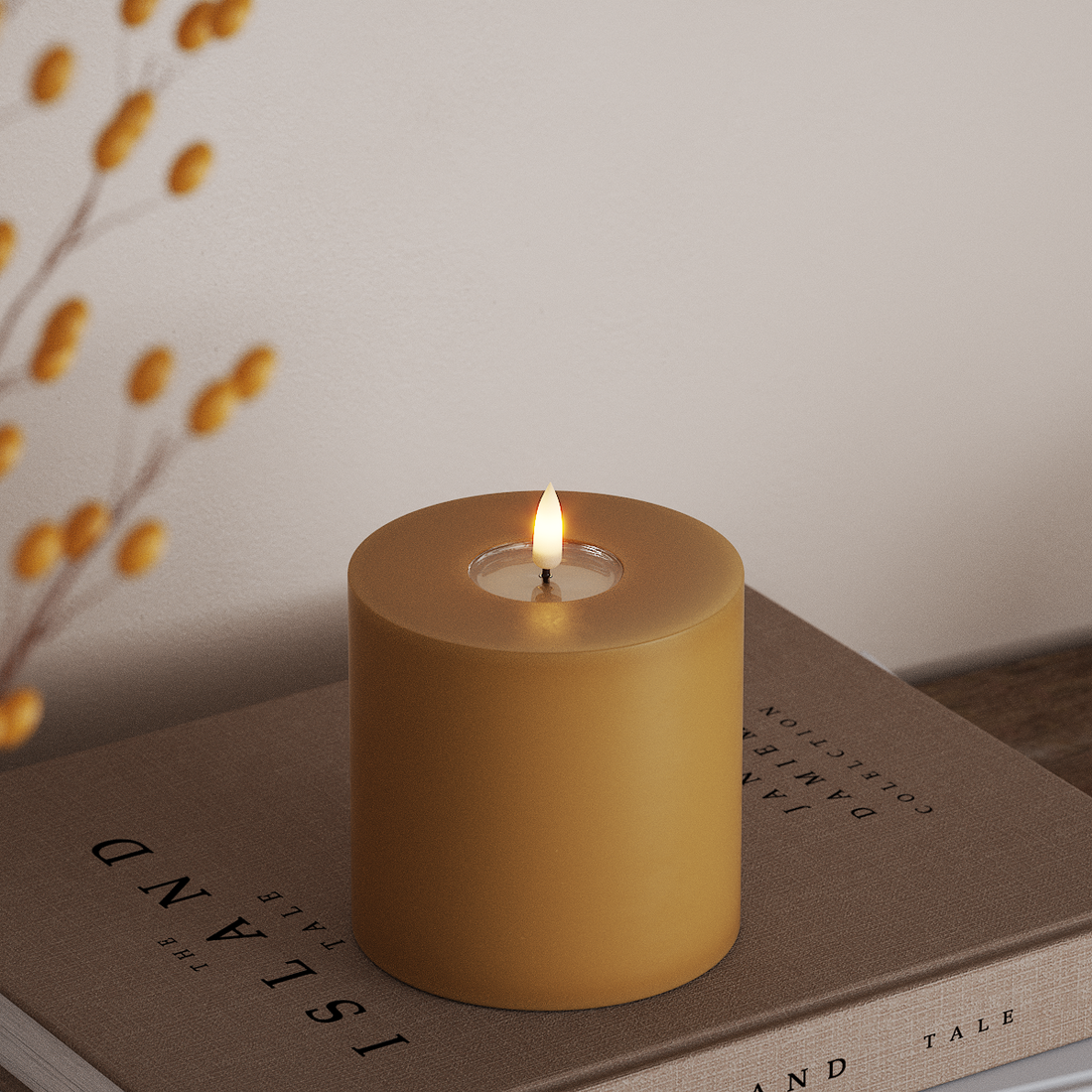 Deluxe Homeart LED Bloklys Ø 10 x 10 cm Karry LED bloklys 4