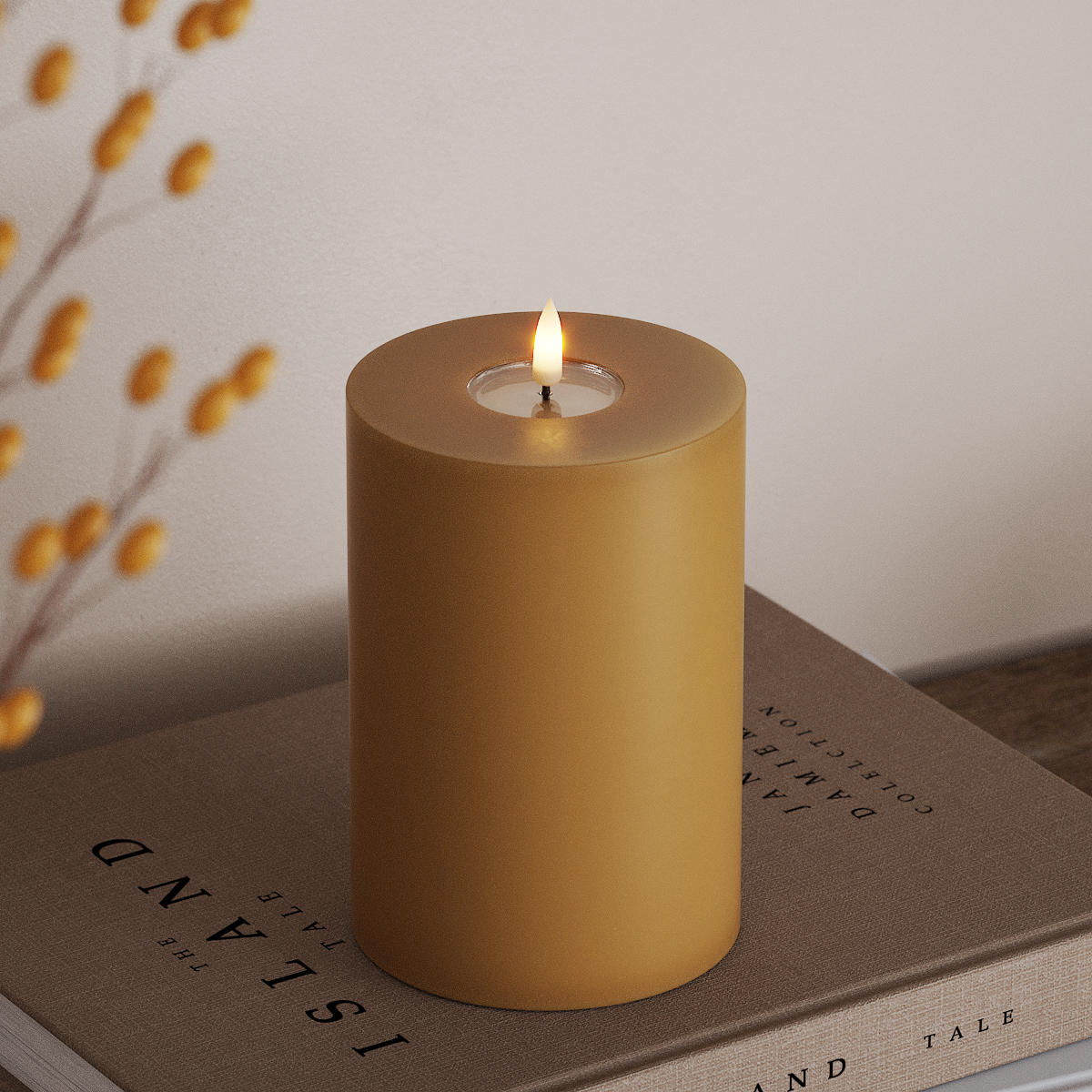 Deluxe Homeart LED Bloklys Ø 10 x 15 cm Karry LED bloklys 3