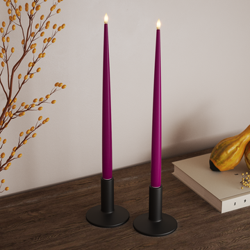 Deluxe Homeart LED světlo na svíčku s lakem, 2 ks 38 cm Fialová LED světlo na svíčku 3