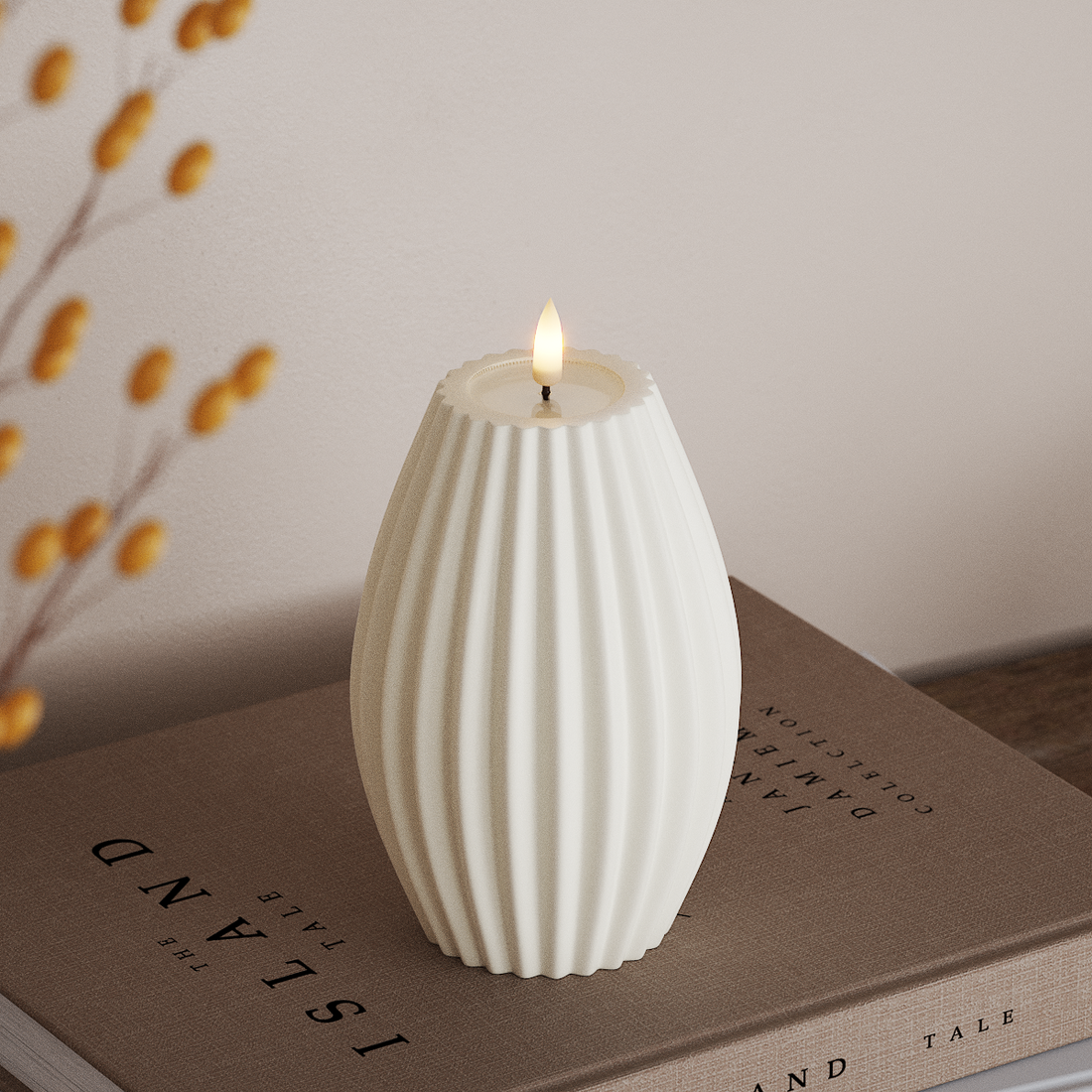 Deluxe Homeart LED Rillelys D 10 x H 15 cm Hvid LED rillelys 4