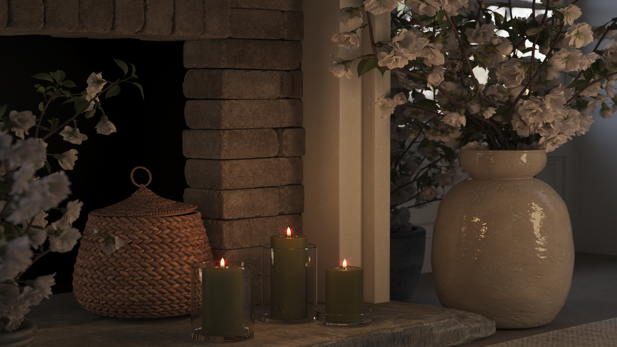 Natural faith LED Pillar candle With Wetlook ™ design