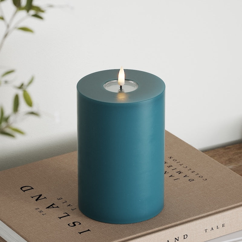 Deluxe Homeart LED Blokklys Ø 10 x 15 cm Petroleum