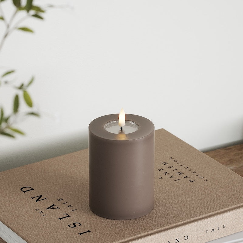 Deluxe Homeart Φωτιστικό μπλοκ LED Ø 7,5 x 10 cm Μόκα