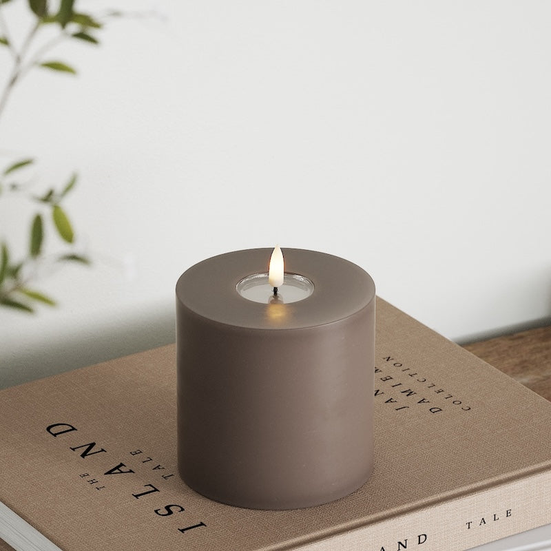 Deluxe Homeart LED Blokklys Ø 10 x 10 cm Mokka