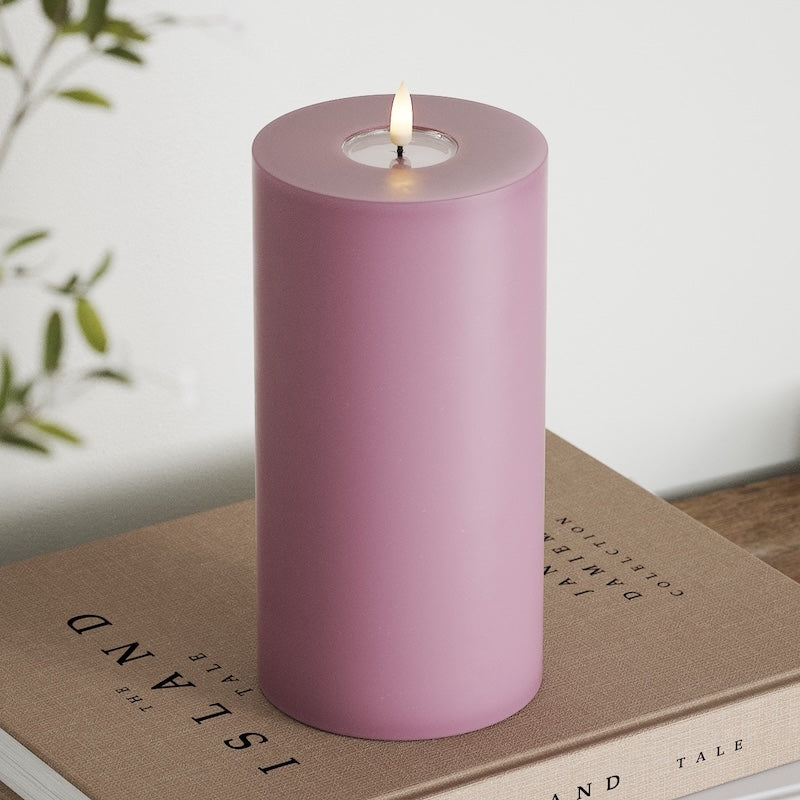 Deluxe Homeart Φωτιστικό μπλοκ LED Ø 10 x 20 cm Ανοιχτό μωβ