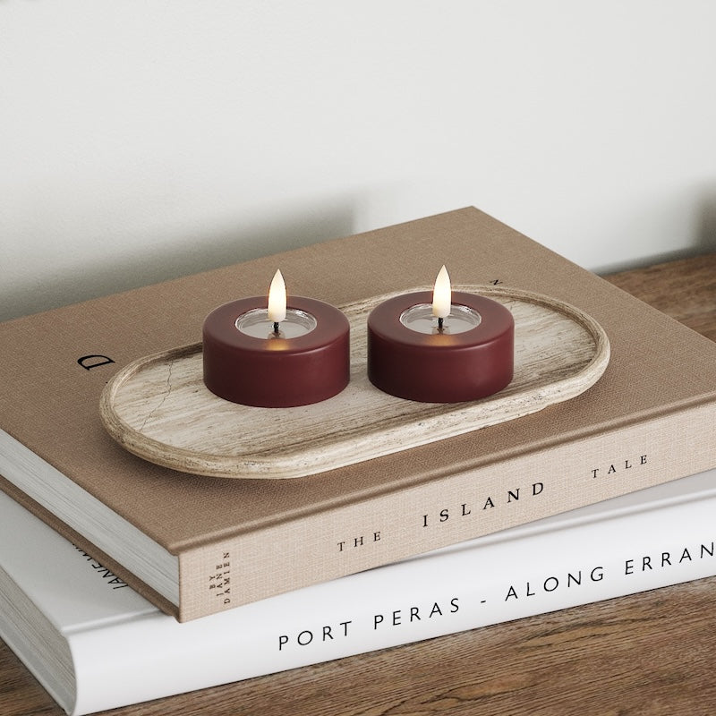 Deluxe Homeart LED Jumbo Värmeljus 2 stycken (stora) Mocca