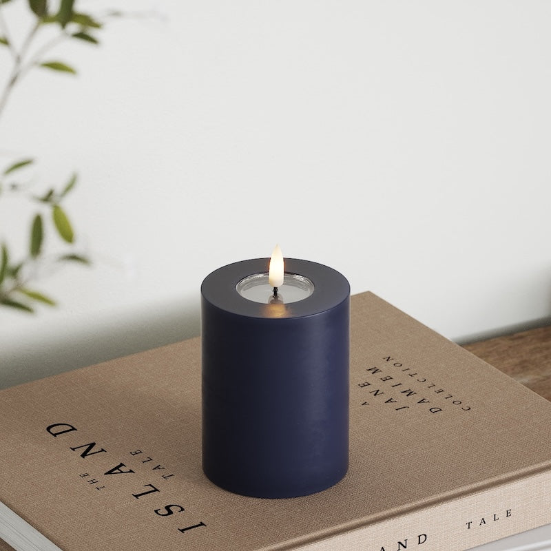 Deluxe Homeart LEDs Vela pilar Ø 7,5 x 10 cm Azul real