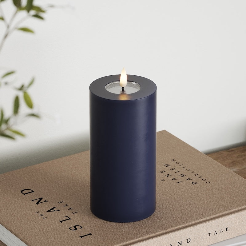 Deluxe Homeart LED Pillar candle Ø 7.5 x 15 cm Royal Blue