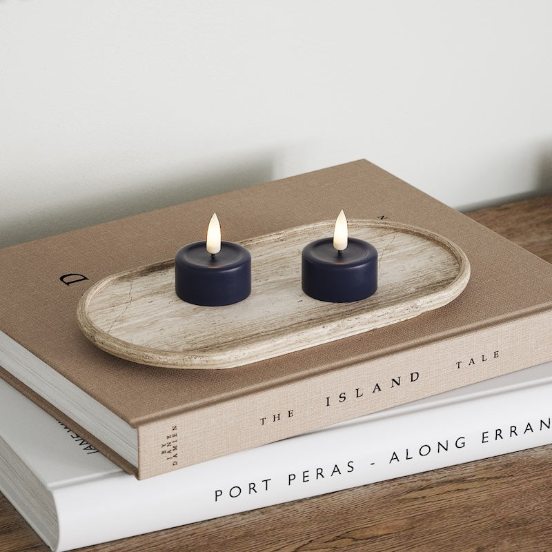 Deluxe Homeart LEDs Vela de chá 2 peças Azul real