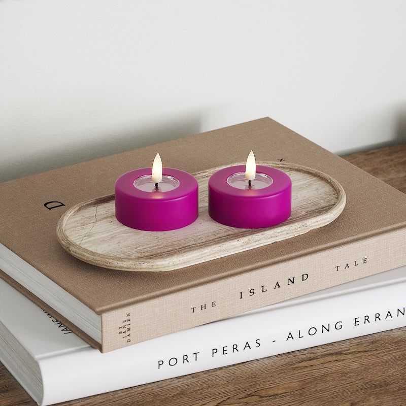 Deluxe Homeart LED Jumbo čajové svíčky 2 ks. (Velký) Fialová