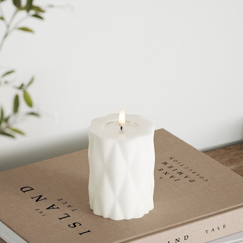 Deluxe Homeart Harlequin LED blokové světlo Ø 7,5 x 10 cm Bílá