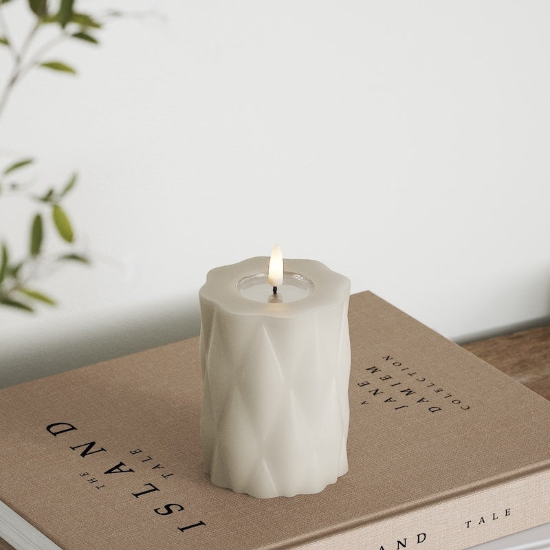 Deluxe Homeart Harlequin LED Blokklys Ø 7,5 x 10 cm Sand