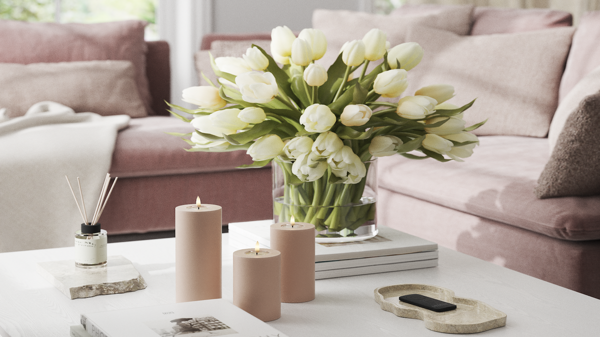 Natural faith LED Pillar candle With Wetlook ™ design