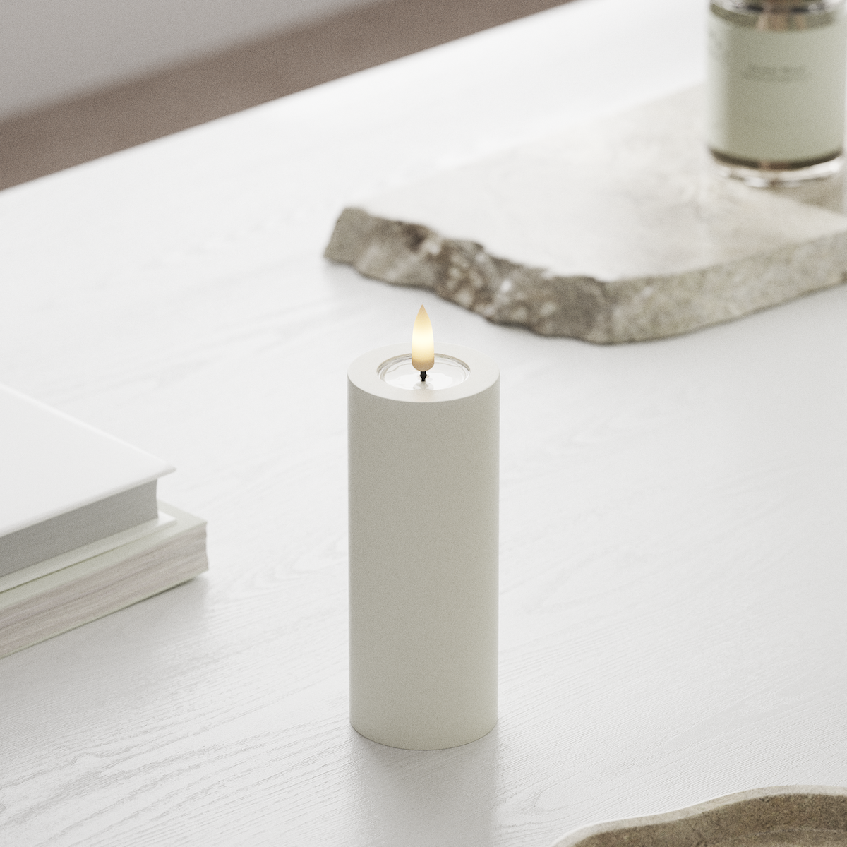 Deluxe Homeart Φωτιστικό μπλοκ LED Ø 5 x 12,5 cm Λευκό Φως μπλοκ LED 1