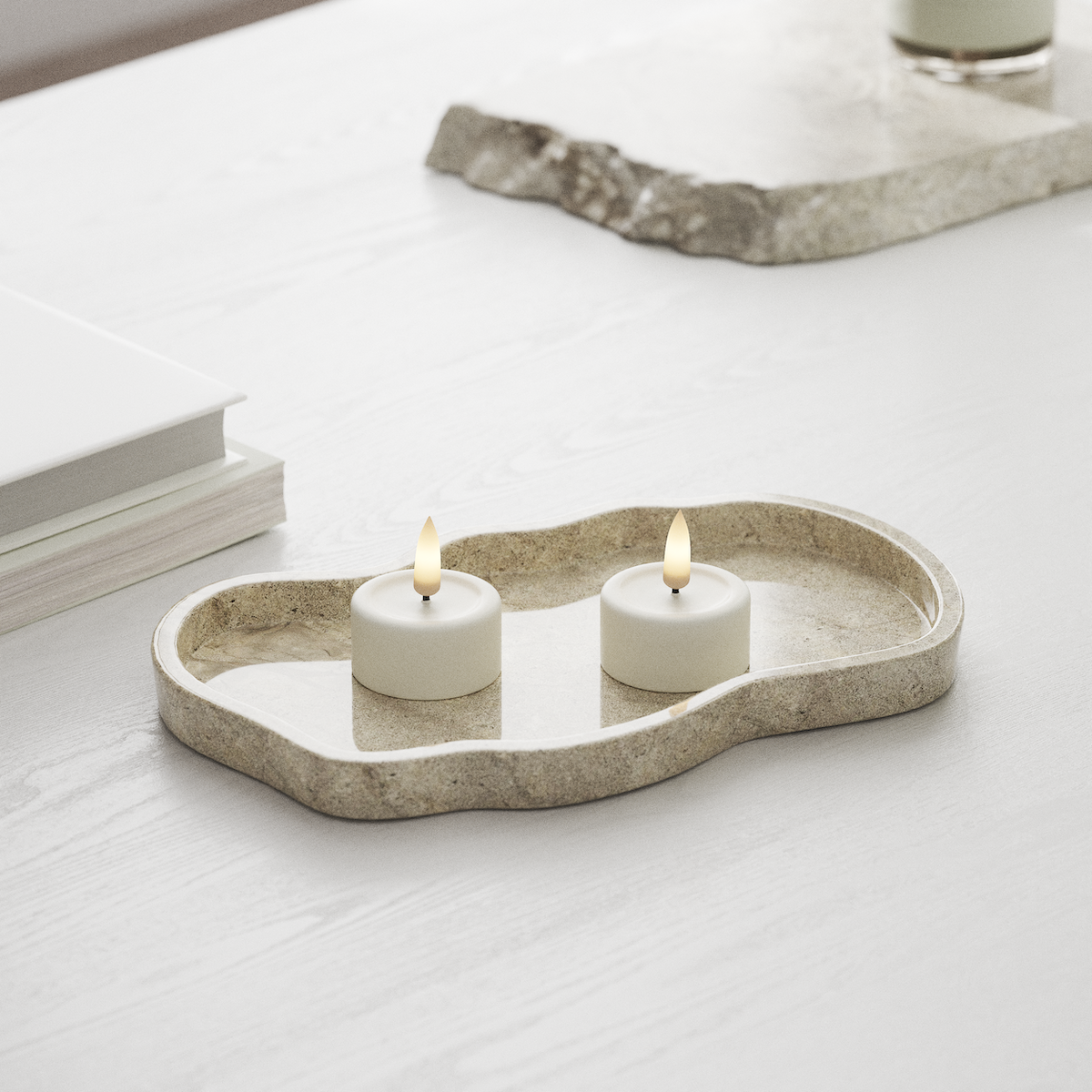 Deluxe Homeart LEDs Vela de chá 2 peças Branco LEDs Vela de chá 1