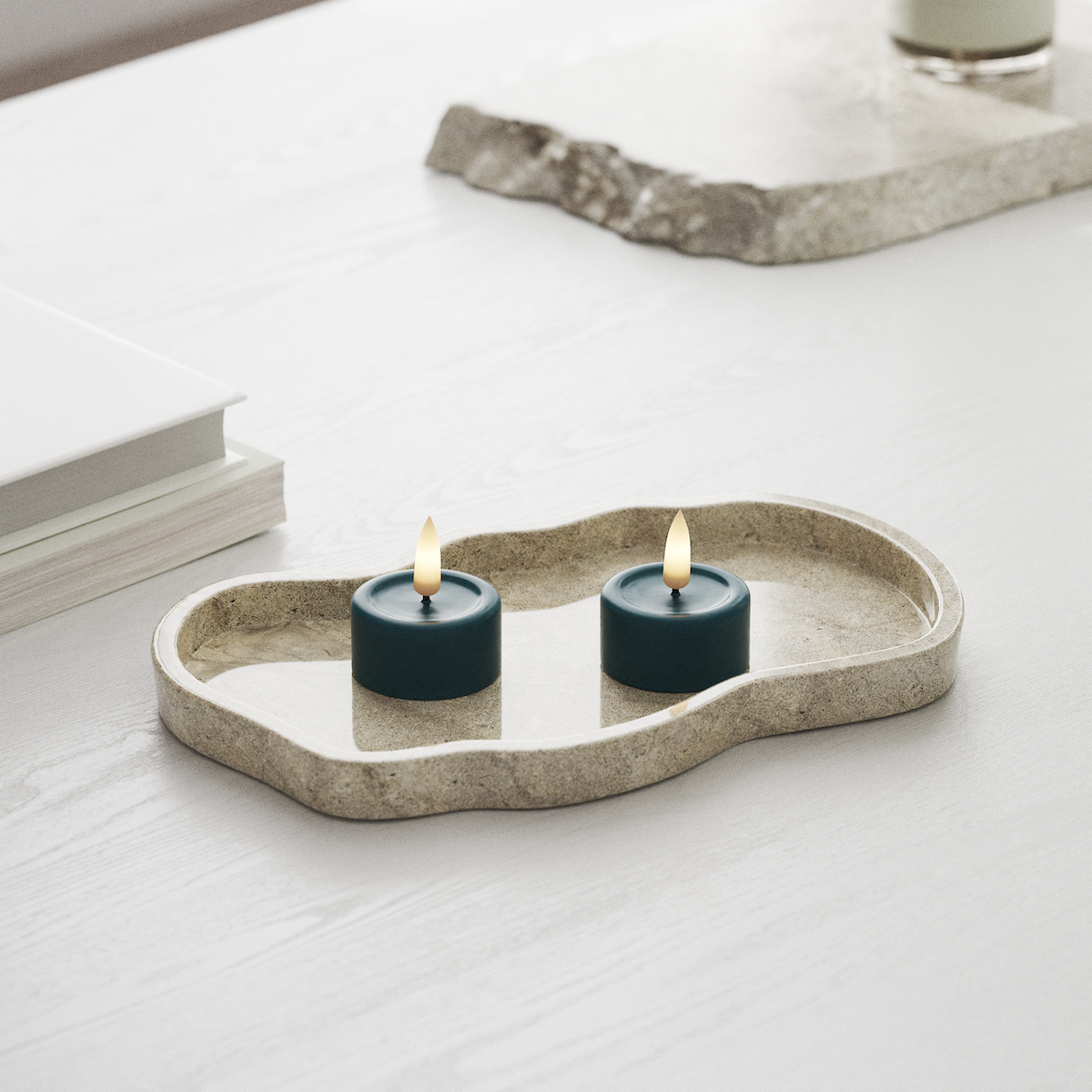 Deluxe Homeart LED Fyrfadslys 2 stk. Petroleum LED fyrfadslys 1