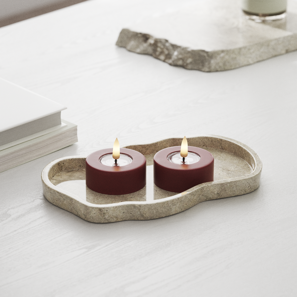 Deluxe Homeart LED Jumbo čajové svíčky 2 ks. Velký Bordó LED jumbo čajová svíčka 1