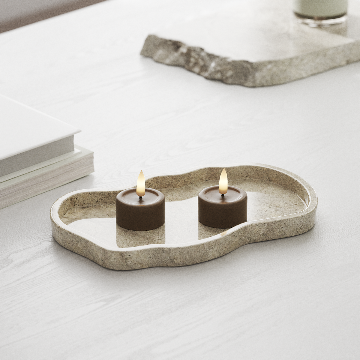 Deluxe Homeart LED Värmeljus 2 stycken Karamell LED Värmeljus 1