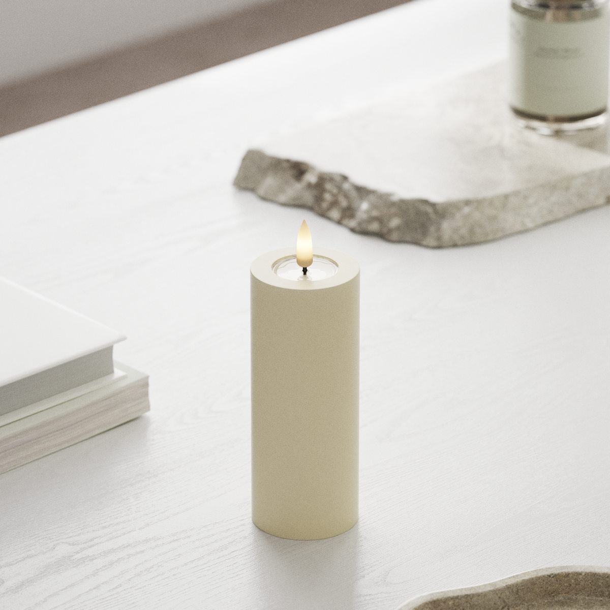 Deluxe Homeart LED plokkvalgusti Ø 5 x 12,5 cm Kreem LED-ploki tuli 1