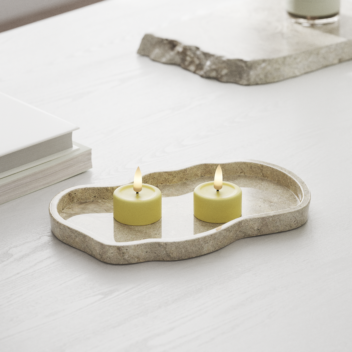 Deluxe Homeart LEDs Vela de chá 2 peças Amarelo claro LEDs Vela de chá 1