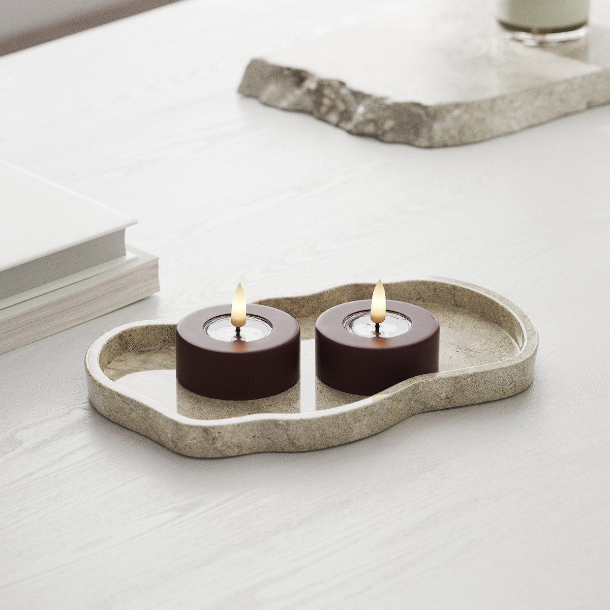 Deluxe Homeart LED Jumbo Värmeljus 2 stycken Large Bourgogne LED jumbo Värmeljus 1