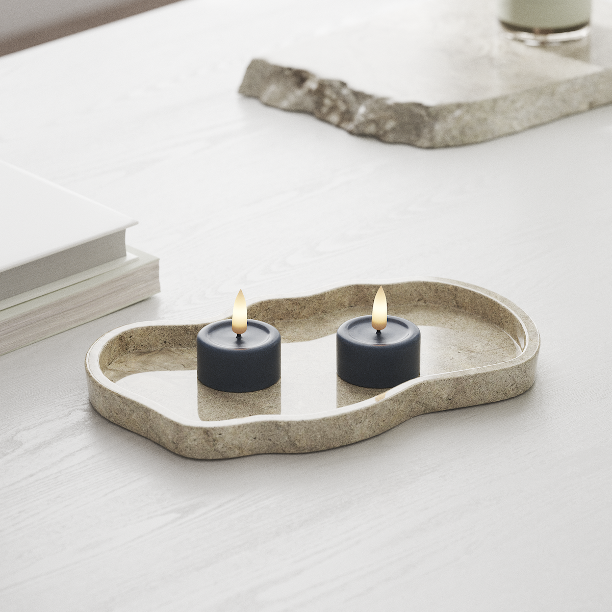 Deluxe Homeart LED Telys 2 stk. Isblå LED telys 1