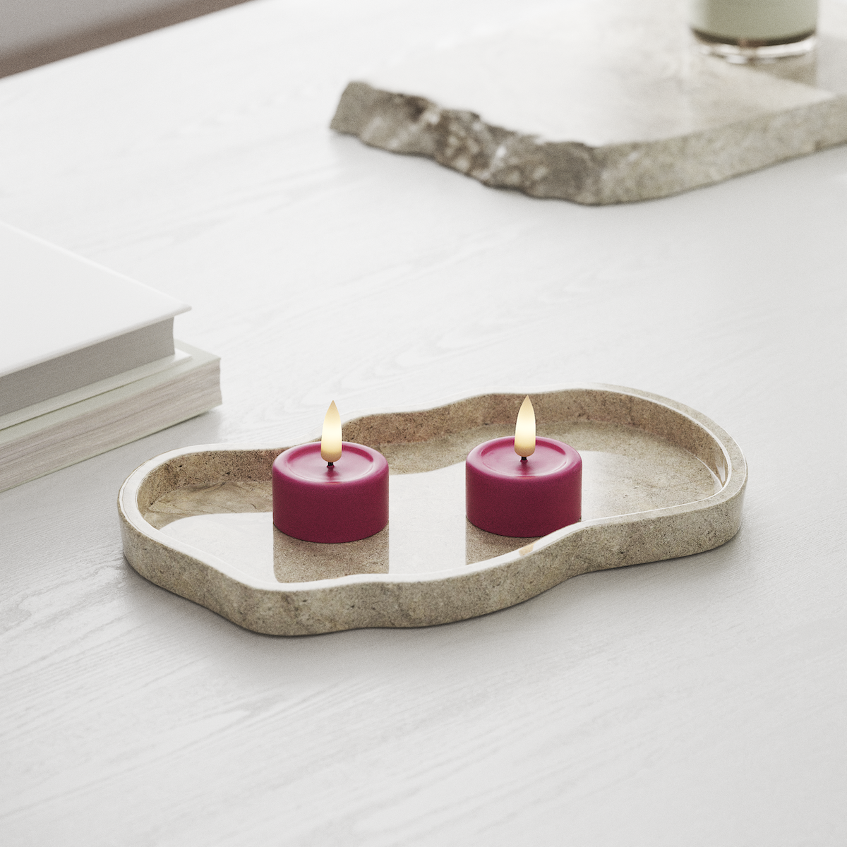 Deluxe Homeart LED čajová svíčka 2ks. Magenta LED čajová svíčka 1