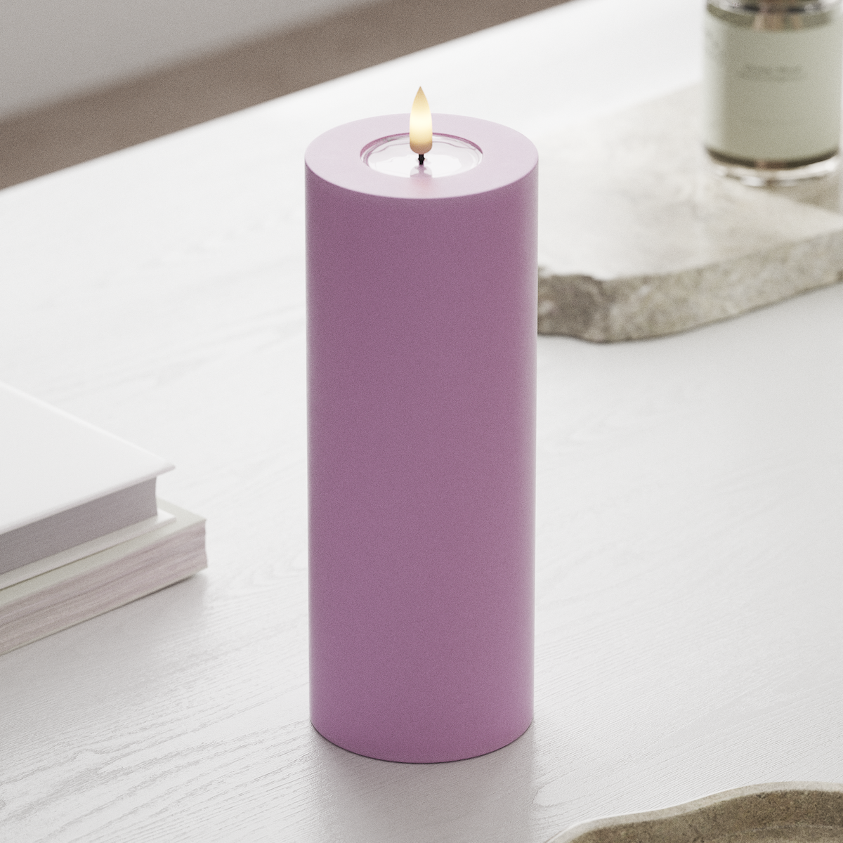 Deluxe Homeart Φωτιστικό μπλοκ LED Ø 7,5 x 20 cm Λεβάντα Φως μπλοκ LED 1