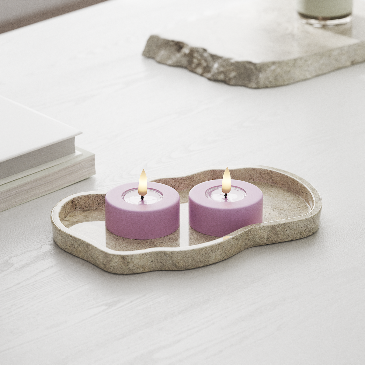 Deluxe Homeart LED Jumbo teeküünlad 2 tk. Suur Lavendel LED jumbo teevalgusti 1