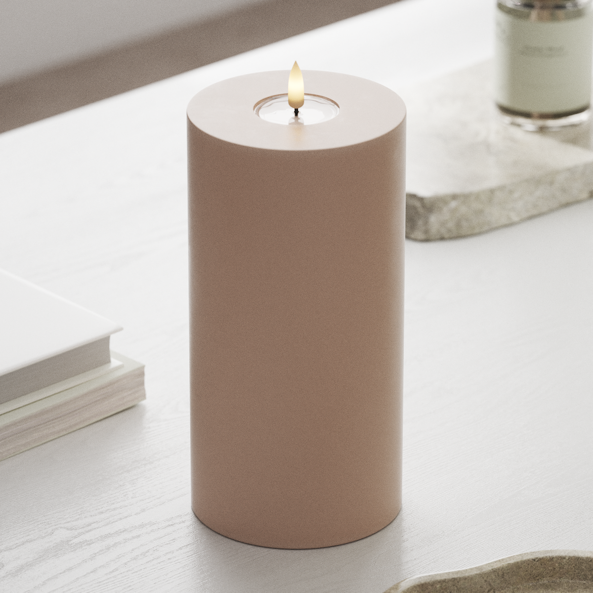 Deluxe Homeart LED Pillar candle Ø 10 x 20 cm Pink LED Pillar candle 1