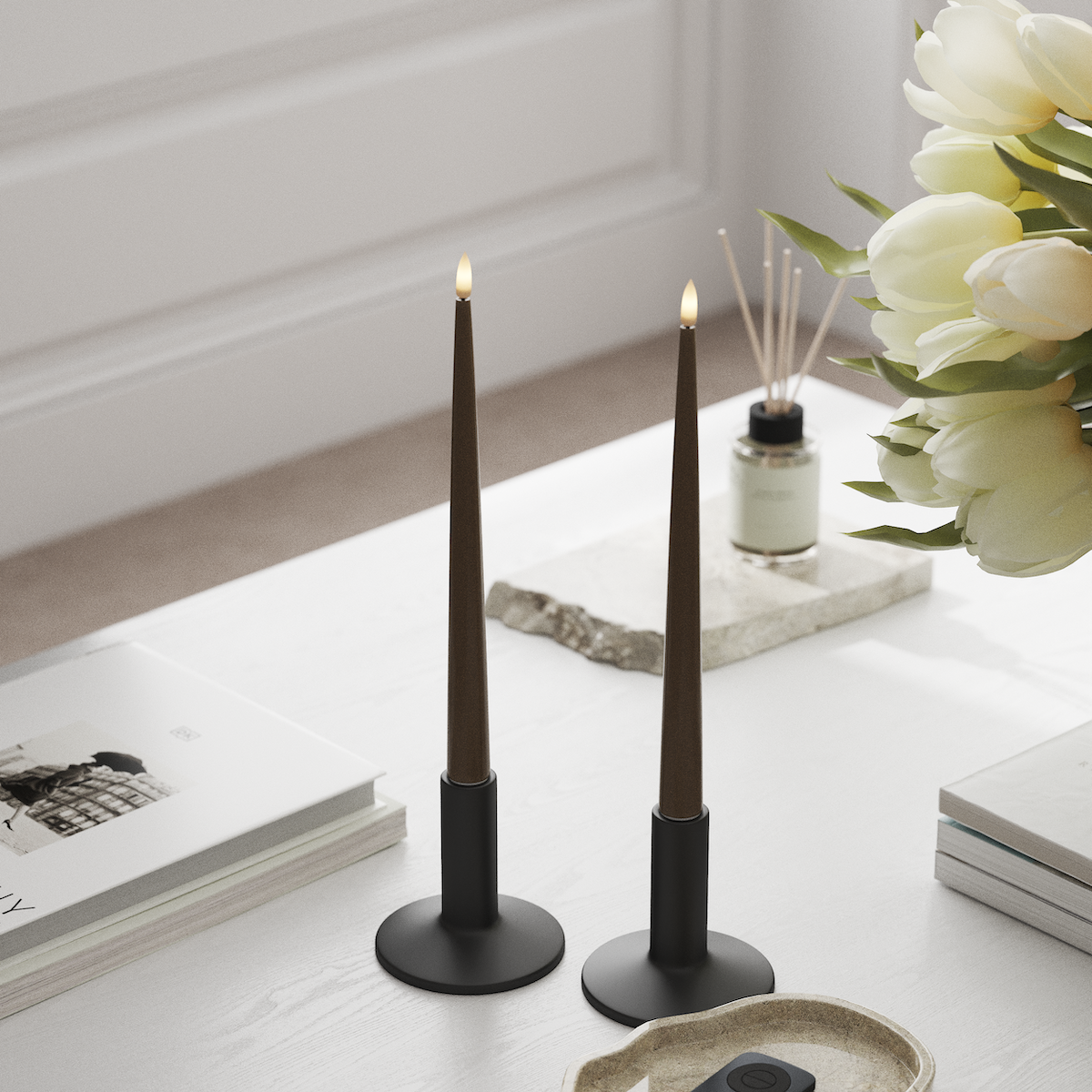 Deluxe Homeart Φωτιστικό κεριού LED με Λάκα, 2 τεμάχια 28 cm Καραμέλα Φως κεριού LED 1