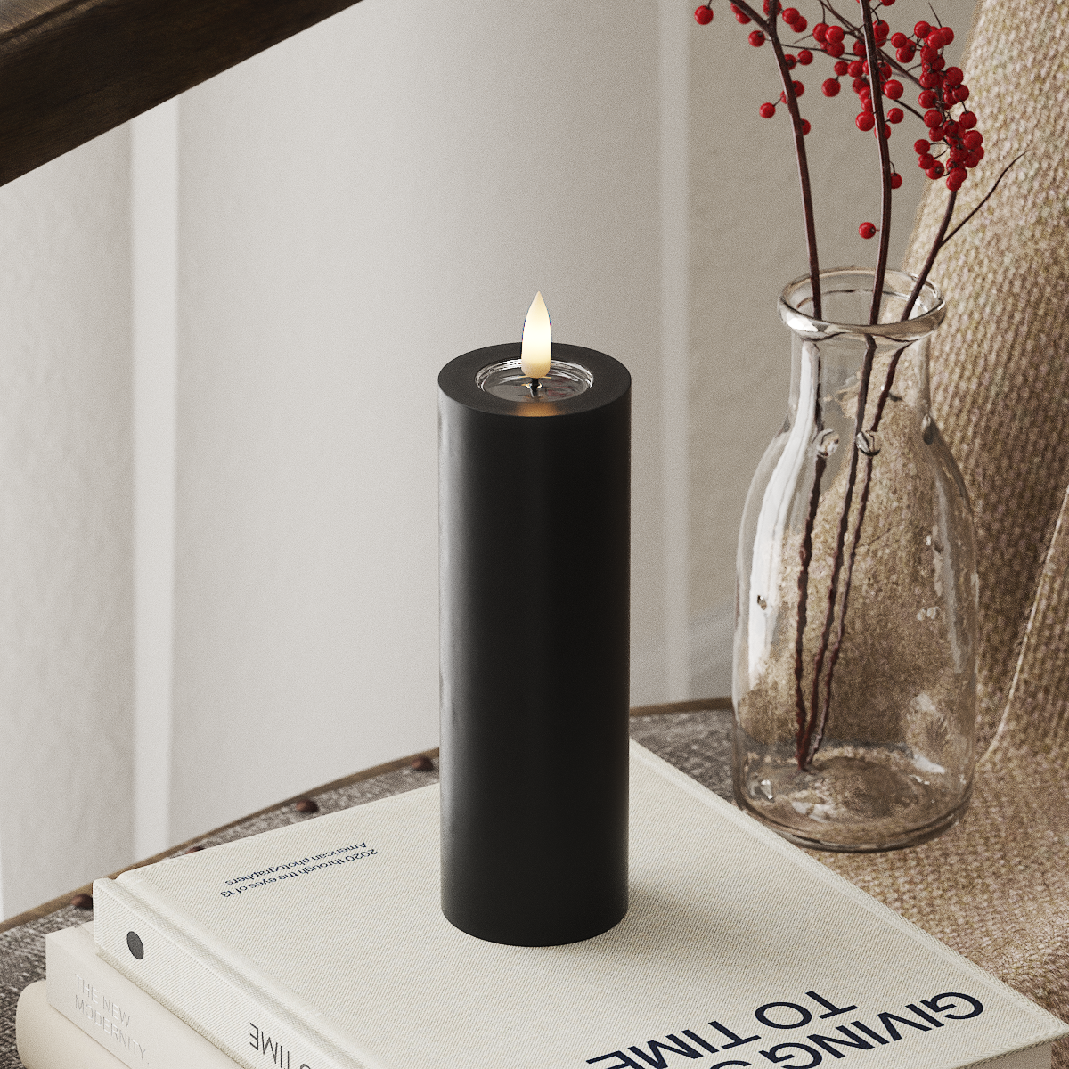 Deluxe Homeart LED Pillar candle Ø 5 x 15 cm Black LED Pillar candle 4