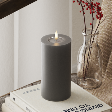 Deluxe Homeart LED Pillar candle Ø 7.5 x 15 cm Gray LED Pillar candle 4