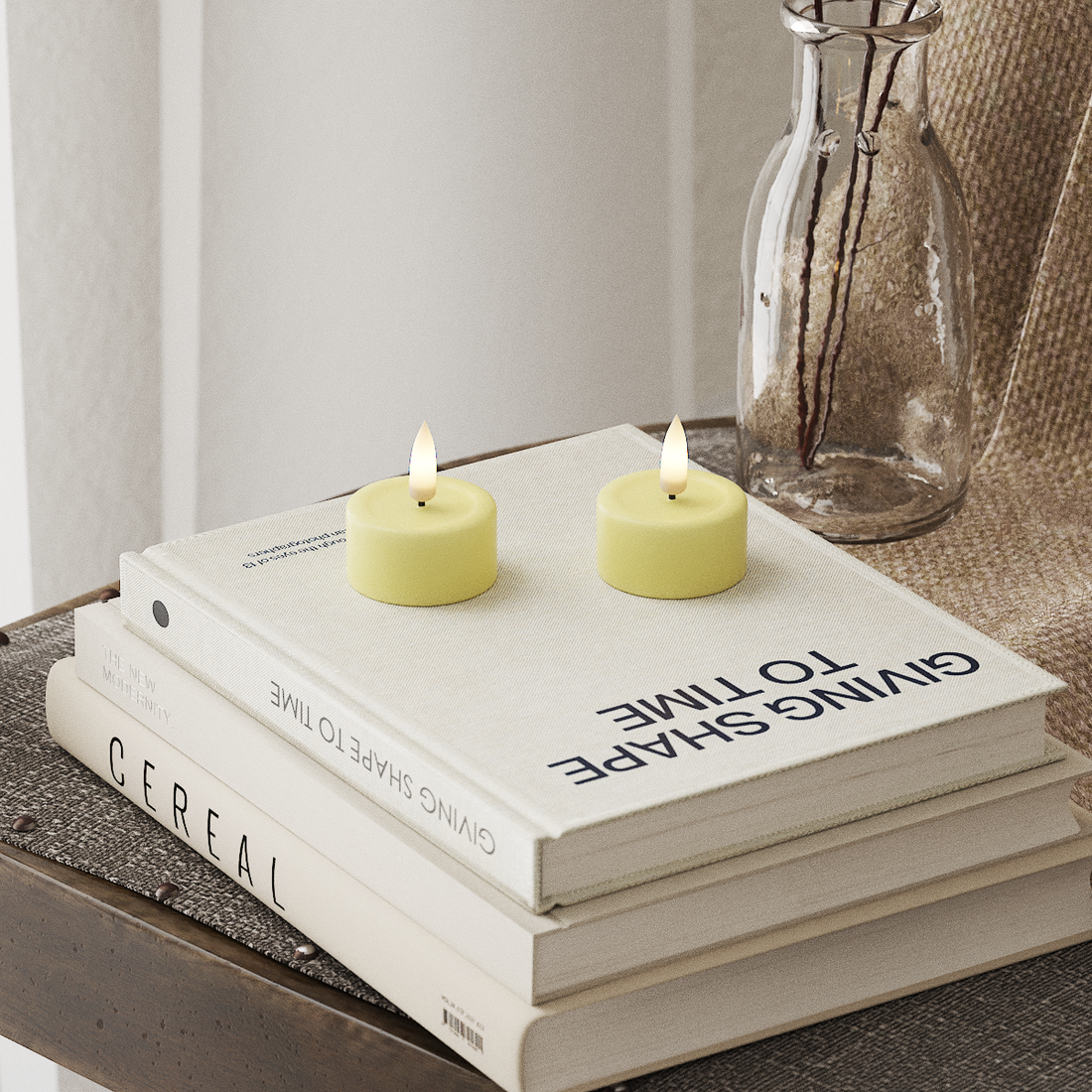 Deluxe Homeart LED Tealight candle 2 pieces Light Yellow LED Tealight candle 4