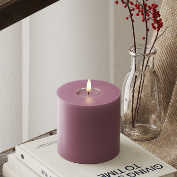 Deluxe Homeart LEDs Vela pilar Ø 10 x 10 cm Roxo claro LEDs Vela pilar 4