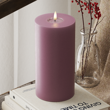 Deluxe Homeart Φωτιστικό μπλοκ LED Ø 10 x 20 cm Ανοιχτό μωβ Φως μπλοκ LED 4