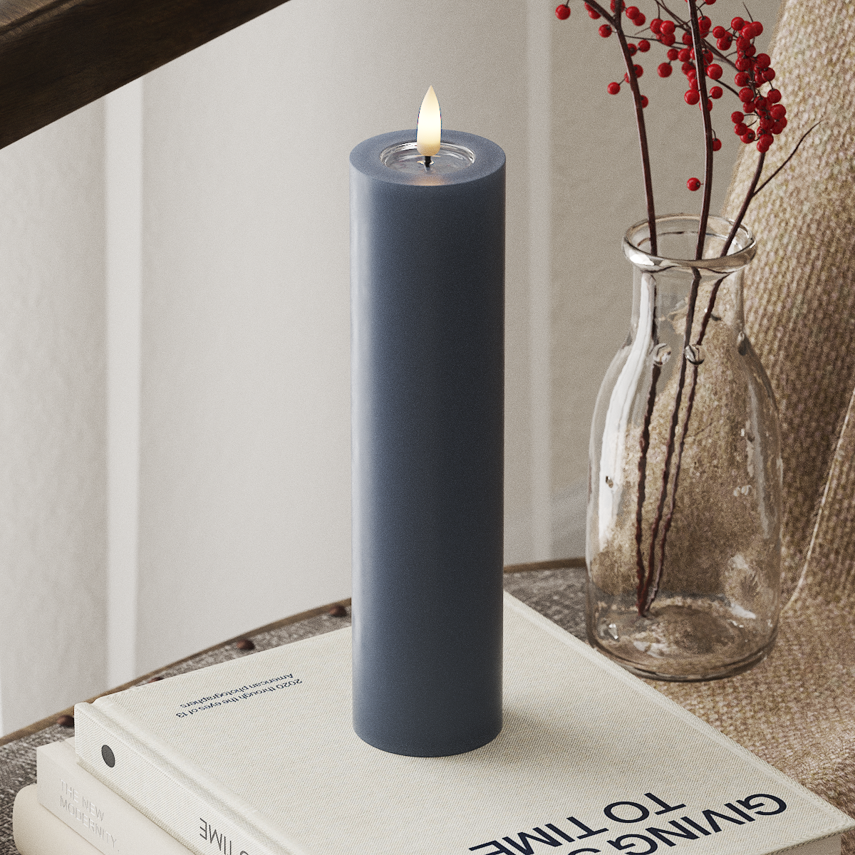 Deluxe Homeart LED Pillar candle Ø 5 x 20 cm Ice Blue LED Pillar candle 4