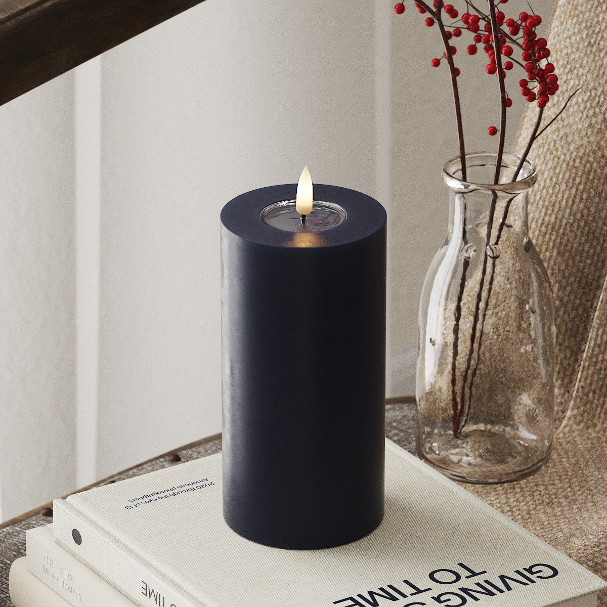 Deluxe Homeart LED Pillar candle Ø 7.5 x 15 cm Royal Blue LED Pillar candle 4