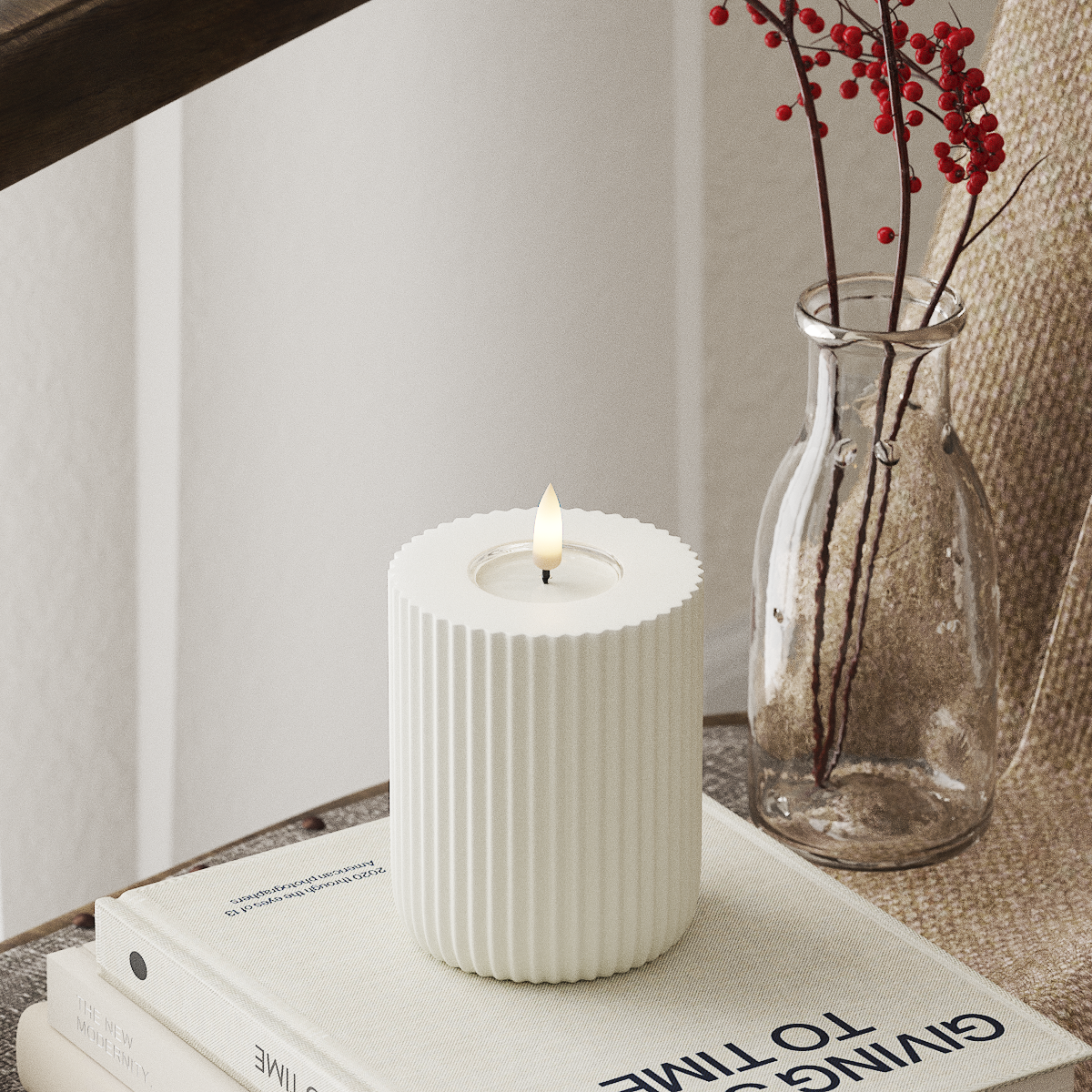 Deluxe Homeart Solid Stripe LED Block valgusti Ø 8 X 10 cm Valge LED-i kuju 4