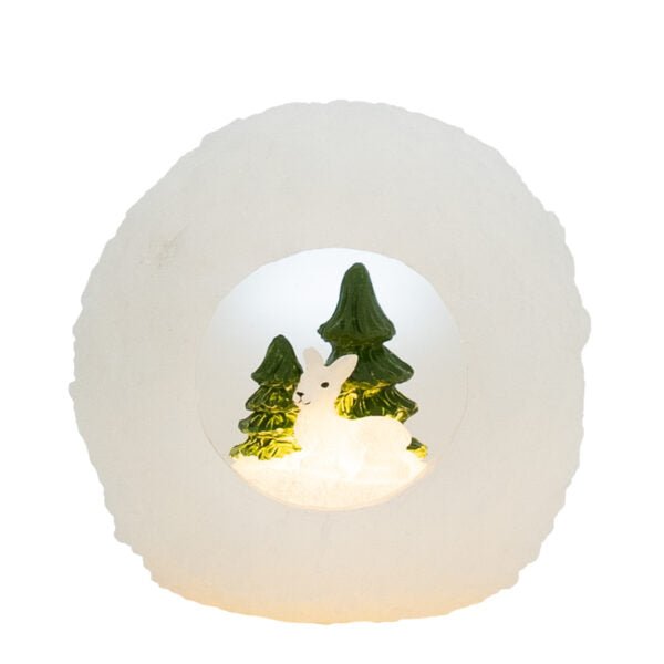 Snøkule med dekor 12*12cm Deluxe Homeart 1