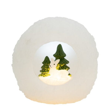 Snøkule med dekor 12*12cm Deluxe Homeart 1