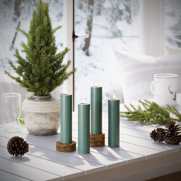 LED bloková světla Ø 5 x 20 cm Jadeitově zelená - 4 ks